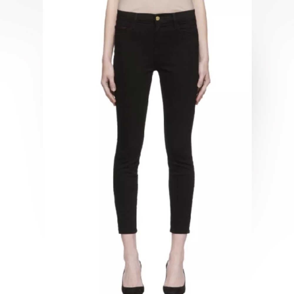Frame Le Skinny De Jeanne Crop - Film Noir Black